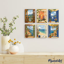 Load image into Gallery viewer, Mini Paint by numbers 15x20cm (6 pieces) - Ocean View Windows