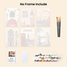 Load image into Gallery viewer, Mini Paint by numbers 15x20cm (6 pieces) - London Postcards