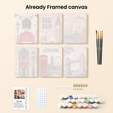 Load image into Gallery viewer, Mini Paint by numbers 15x20cm (6 pieces) - London Postcards