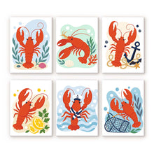 Load image into Gallery viewer, Mini Paint by Numbers Set 15x20cm (6 pieces) - Coastal Lobster Collection Figured'Art