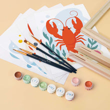 Load image into Gallery viewer, Mini Paint by Numbers Set 15x20cm (6 pieces) - Coastal Lobster Collection