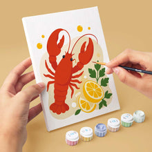 Load image into Gallery viewer, Mini Paint by Numbers Set 15x20cm (6 pieces) - Coastal Lobster Collection
