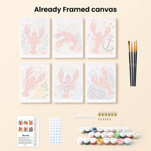 Load image into Gallery viewer, Mini Paint by Numbers Set 15x20cm (6 pieces) - Coastal Lobster Collection