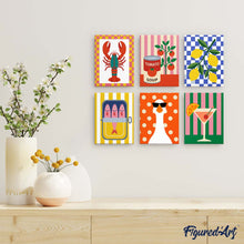 Load image into Gallery viewer, Mini Paint by Numbers Set 15x20cm (6 pieces) - Pop Art Pantry