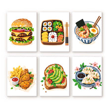 Load image into Gallery viewer, Mini Paint by Numbers Set 15x20cm (6 pieces) - Tasty Food Set Figured'Art