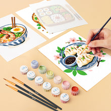 Load image into Gallery viewer, Mini Paint by Numbers Set 15x20cm (6 pieces) - Tasty Food Set