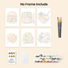 Load image into Gallery viewer, Mini Paint by Numbers Set 15x20cm (6 pieces) - Tasty Food Set