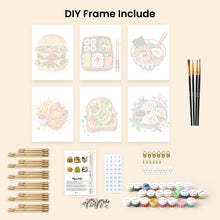 Load image into Gallery viewer, Mini Paint by Numbers Set 15x20cm (6 pieces) - Tasty Food Set