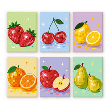 Load image into Gallery viewer, Mini Paint by Numbers Set 15x20cm (6 pieces) - Disco Fruit Collection Figured'Art