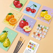 Load image into Gallery viewer, Mini Paint by Numbers Set 15x20cm (6 pieces) - Disco Fruit Collection