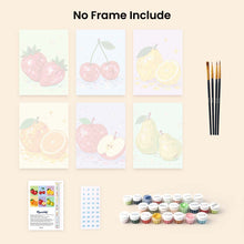 Load image into Gallery viewer, Mini Paint by Numbers Set 15x20cm (6 pieces) - Disco Fruit Collection