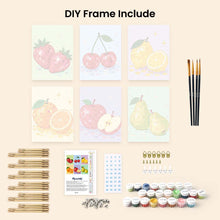 Load image into Gallery viewer, Mini Paint by Numbers Set 15x20cm (6 pieces) - Disco Fruit Collection
