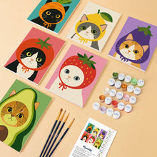 Load image into Gallery viewer, Mini Paint by Numbers Set 15x20cm (6 pieces) - Veggie Garden Heads
