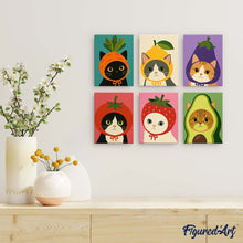 Load image into Gallery viewer, Mini Paint by Numbers Set 15x20cm (6 pieces) - Veggie Garden Heads