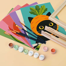 Load image into Gallery viewer, Mini Paint by Numbers Set 15x20cm (6 pieces) - Veggie Garden Heads