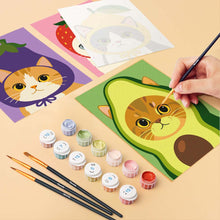 Load image into Gallery viewer, Mini Paint by Numbers Set 15x20cm (6 pieces) - Veggie Garden Heads
