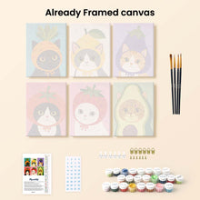 Load image into Gallery viewer, Mini Paint by Numbers Set 15x20cm (6 pieces) - Veggie Garden Heads
