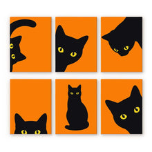 Load image into Gallery viewer, Mini Paint by Numbers Set 15x20cm (6 pieces) - Black Cat Peekaboo Figured'Art