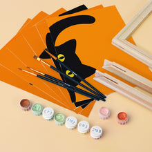 Load image into Gallery viewer, Mini Paint by Numbers Set 15x20cm (6 pieces) - Black Cat Peekaboo