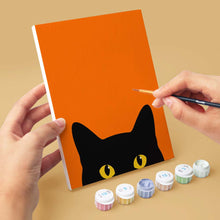 Load image into Gallery viewer, Mini Paint by Numbers Set 15x20cm (6 pieces) - Black Cat Peekaboo