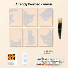 Load image into Gallery viewer, Mini Paint by Numbers Set 15x20cm (6 pieces) - Black Cat Peekaboo
