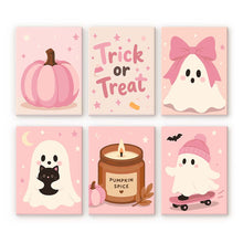Load image into Gallery viewer, Mini Paint by Numbers Set 15x20cm (6 pieces) - Cute Pink Halloween Figured'Art