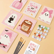 Load image into Gallery viewer, Mini Paint by Numbers Set 15x20cm (6 pieces) - Cute Pink Halloween