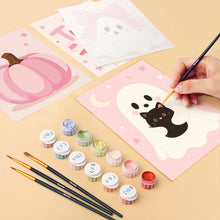 Load image into Gallery viewer, Mini Paint by Numbers Set 15x20cm (6 pieces) - Cute Pink Halloween