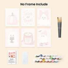Load image into Gallery viewer, Mini Paint by Numbers Set 15x20cm (6 pieces) - Cute Pink Halloween
