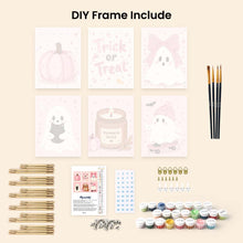 Load image into Gallery viewer, Mini Paint by Numbers Set 15x20cm (6 pieces) - Cute Pink Halloween