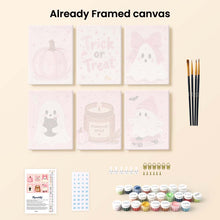 Load image into Gallery viewer, Mini Paint by Numbers Set 15x20cm (6 pieces) - Cute Pink Halloween