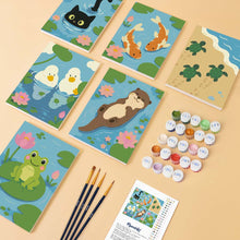 Load image into Gallery viewer, Mini Paint by Numbers Set 15x20cm (6 pieces) - Pond Life