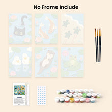 Load image into Gallery viewer, Mini Paint by Numbers Set 15x20cm (6 pieces) - Pond Life