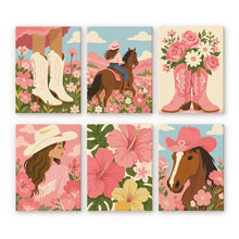Load image into Gallery viewer, Mini Paint by Numbers Set 15x20cm (6 pieces) - Pink Cowgirl Figured'Art