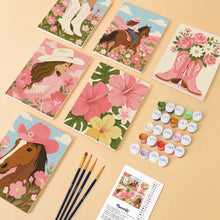 Load image into Gallery viewer, Mini Paint by Numbers Set 15x20cm (6 pieces) - Pink Cowgirl