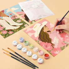Load image into Gallery viewer, Mini Paint by Numbers Set 15x20cm (6 pieces) - Pink Cowgirl