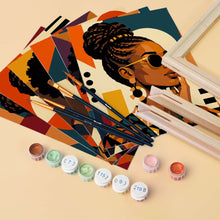 Load image into Gallery viewer, Mini Paint by Numbers Set 15x20cm (6 pieces) - Afro Pop Art Portraits