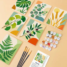 Load image into Gallery viewer, Mini Paint by Numbers Set 15x20cm (6 pieces) - Botanical Illustrations