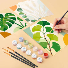 Load image into Gallery viewer, Mini Paint by Numbers Set 15x20cm (6 pieces) - Botanical Illustrations