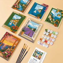 Load image into Gallery viewer, Mini Paint by Numbers Set 15x20cm (6 pieces) - Window Views