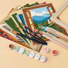 Load image into Gallery viewer, Mini Paint by Numbers Set 15x20cm (6 pieces) - Window Views