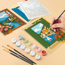 Load image into Gallery viewer, Mini Paint by Numbers Set 15x20cm (6 pieces) - Window Views