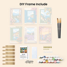 Load image into Gallery viewer, Mini Paint by Numbers Set 15x20cm (6 pieces) - Window Views