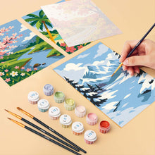 Load image into Gallery viewer, Mini Paint by Numbers Set 15x20cm (6 pieces) - Seasons Around the World