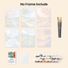 Load image into Gallery viewer, Mini Paint by Numbers Set 15x20cm (6 pieces) - Seasons Around the World