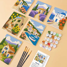 Load image into Gallery viewer, Mini Paint by Numbers Set 15x20cm (6 pieces) - Mediterranean Views