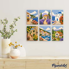 Load image into Gallery viewer, Mini Paint by Numbers Set 15x20cm (6 pieces) - Mediterranean Views