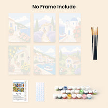 Load image into Gallery viewer, Mini Paint by Numbers Set 15x20cm (6 pieces) - Mediterranean Views