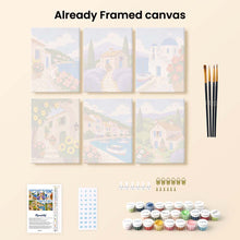 Load image into Gallery viewer, Mini Paint by Numbers Set 15x20cm (6 pieces) - Mediterranean Views