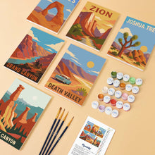 Load image into Gallery viewer, Mini Paint by Numbers Set 15x20cm (6 pieces) - National Parks - Desert Southwest